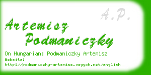 artemisz podmaniczky business card